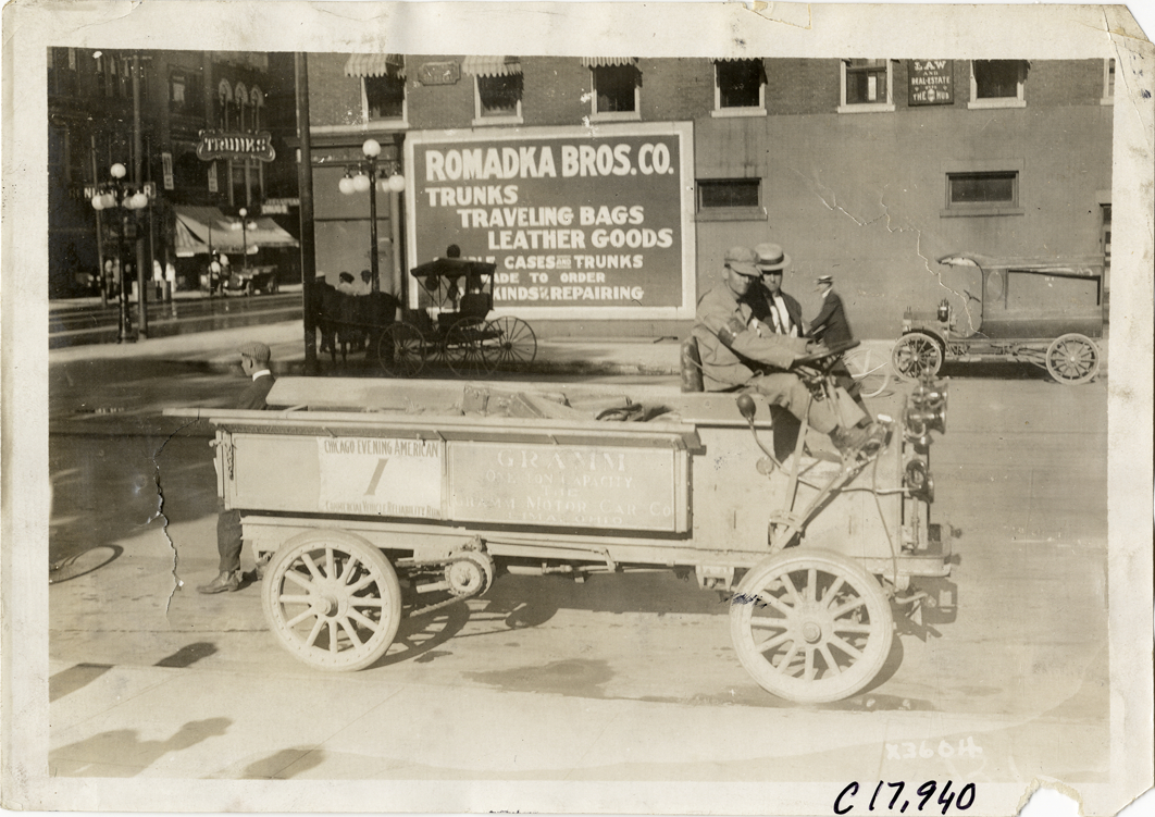 Motorists in Gramm truck, 1911 Chicago Reliability Run