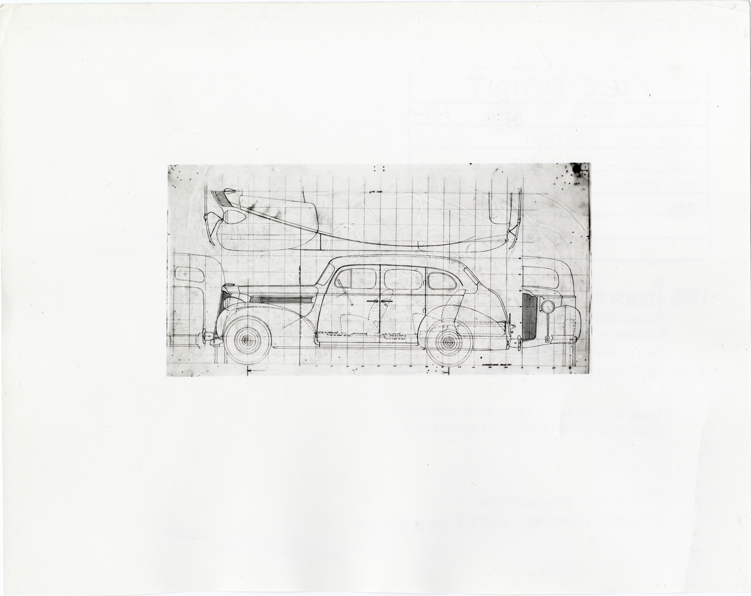 Elevation drawings, 1938 Packard automobile