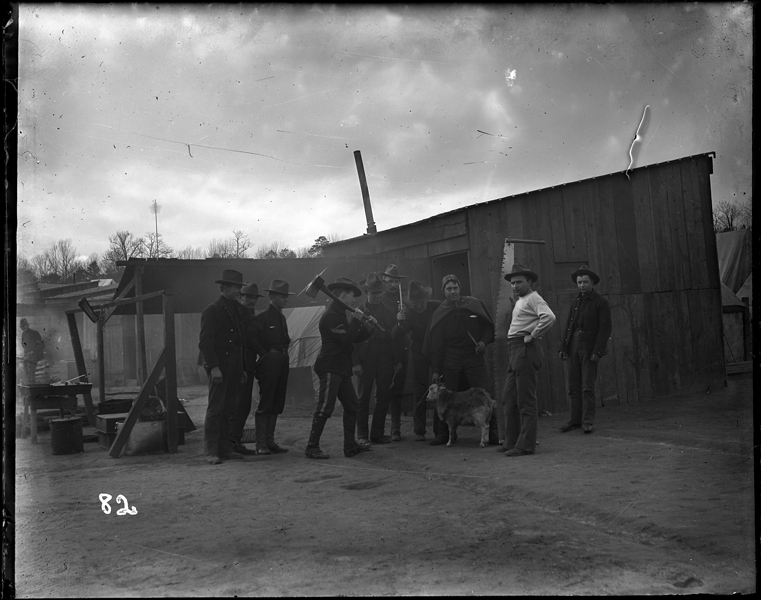 Soldiers with goat