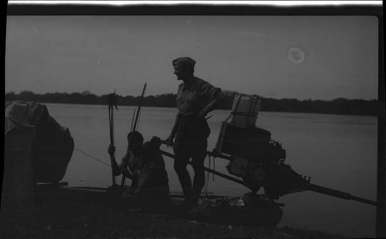 Walter Wanderwell on dugout canoe