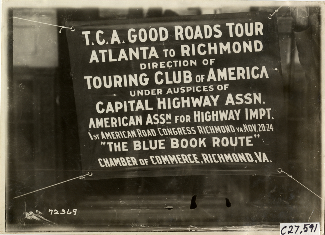 T.C.A. Good Roads Tour banner, 1911 Touring Club of America Good Roads Tour
