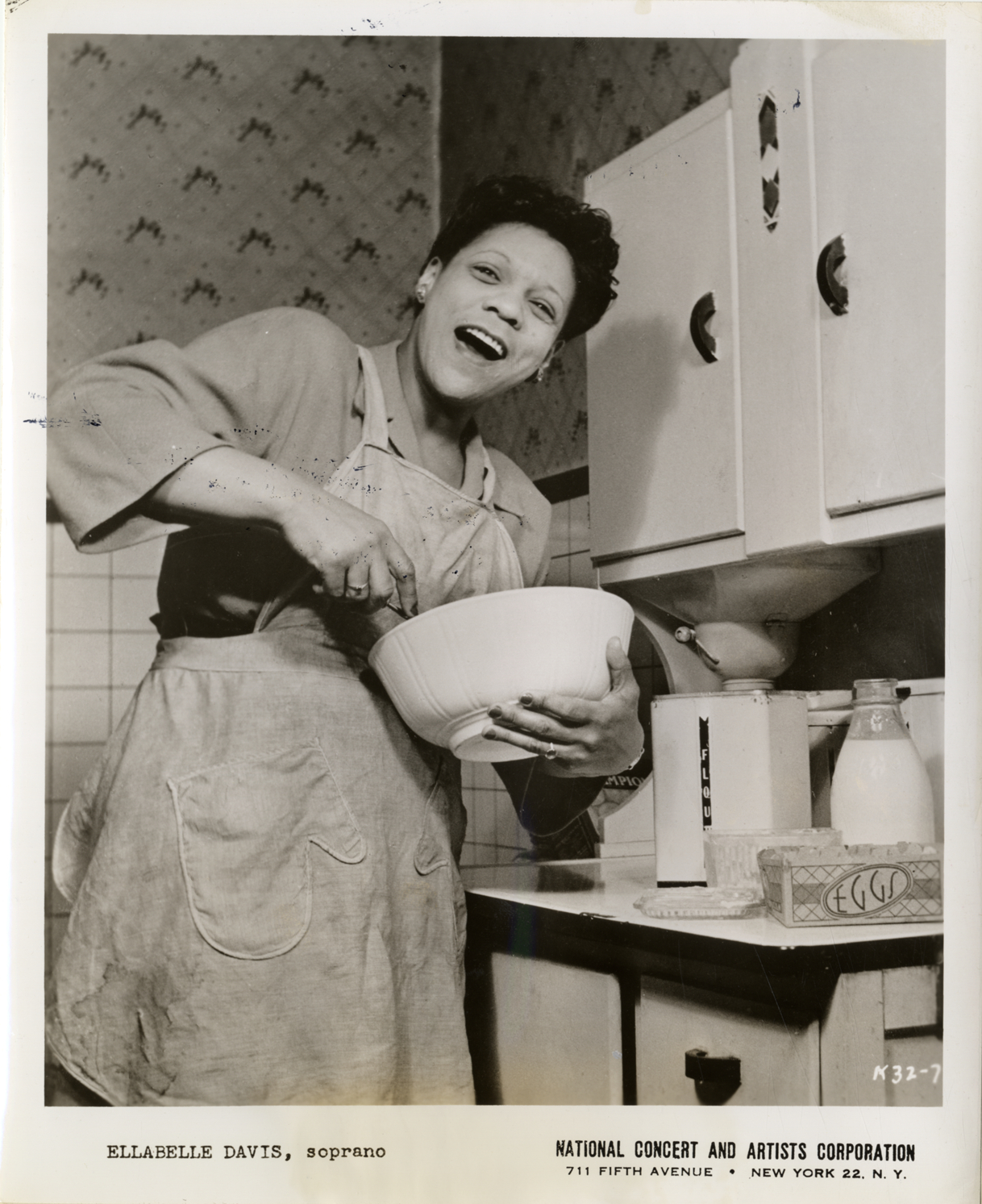 Ellabelle Davis posing in kitchen
