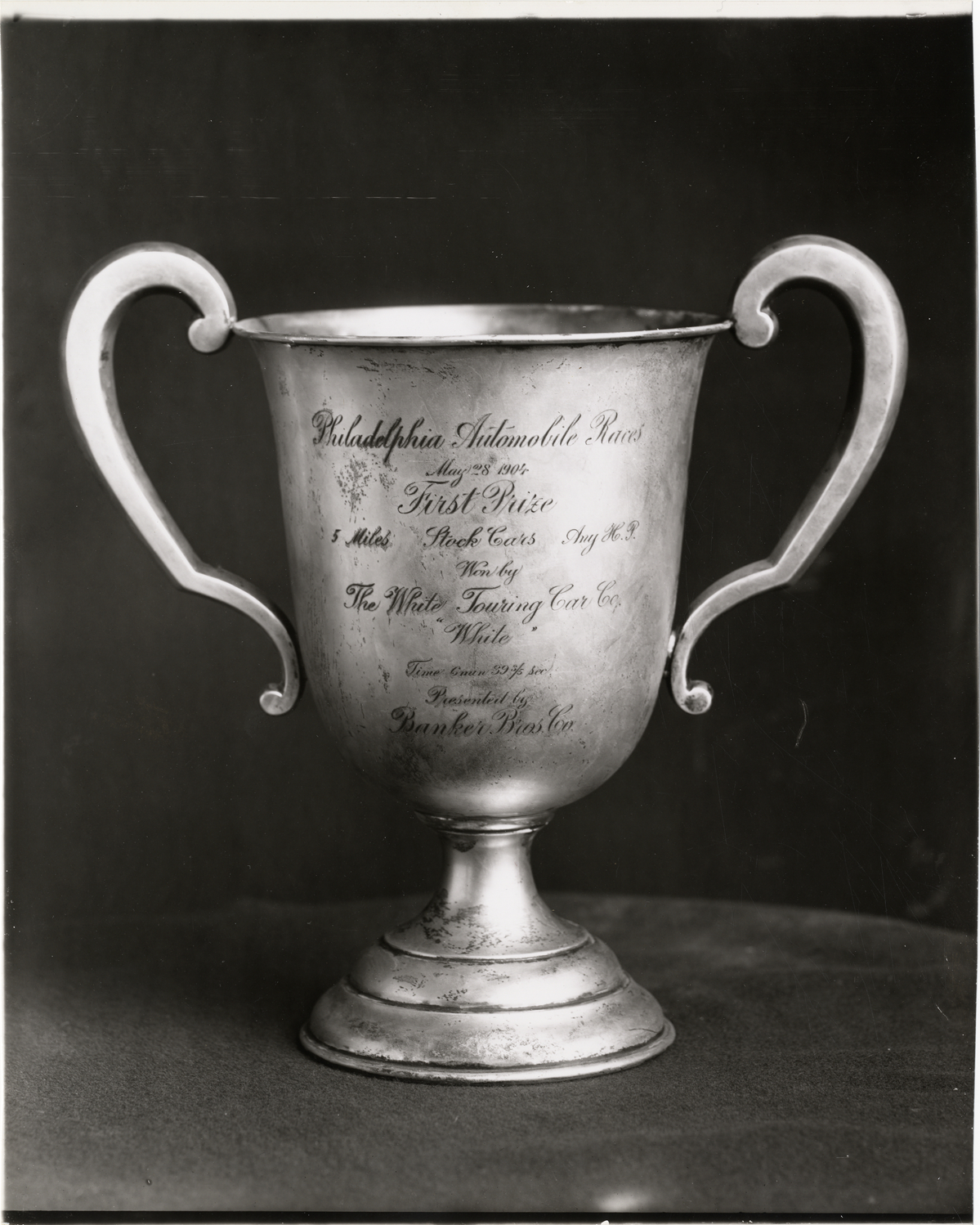 Philadelphia automobile races trophy cup