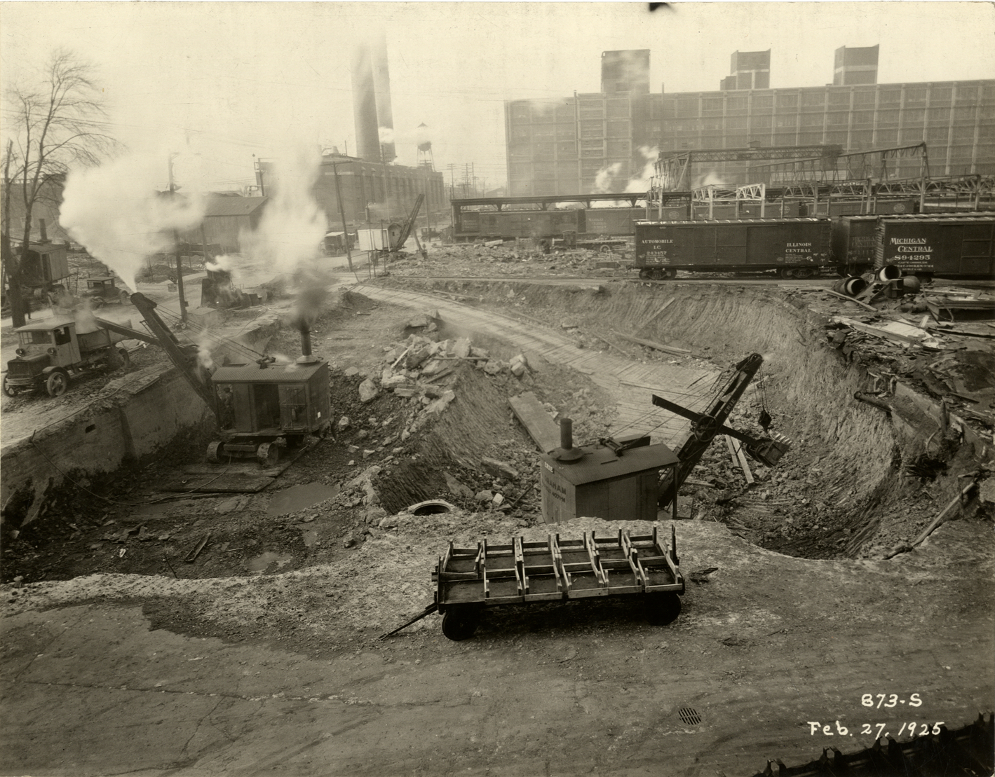 Foundation excavation, Hudson Motor Car Company factory