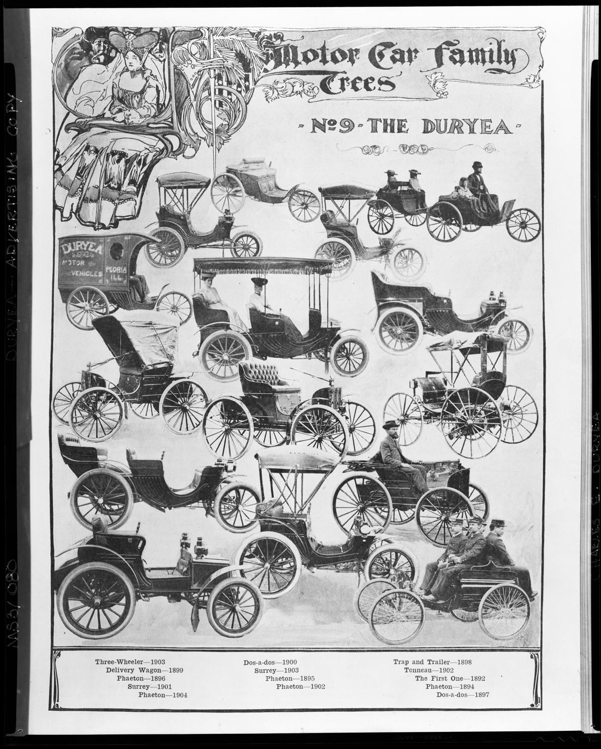 Duryea automobile advertisement, Motor Age magazine