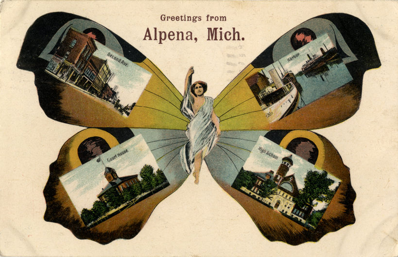 Souvenir postcard from Alpena, Michigan