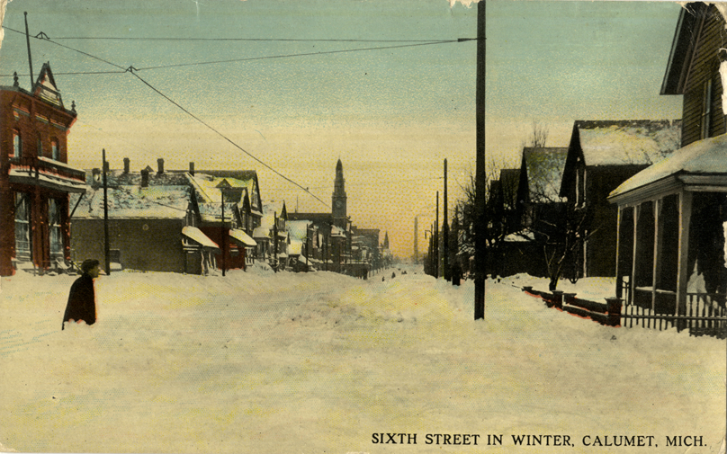 Snowdrifts on Sixth Street, Calumet, Michigan