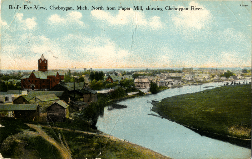 Aerial view of Cheboygan, Michigan