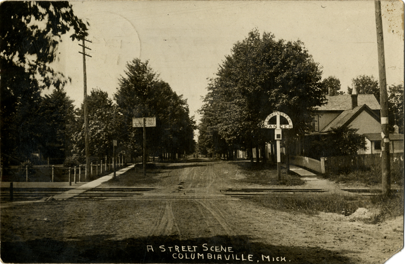 Railroad crossing, Columbiaville, Michigan