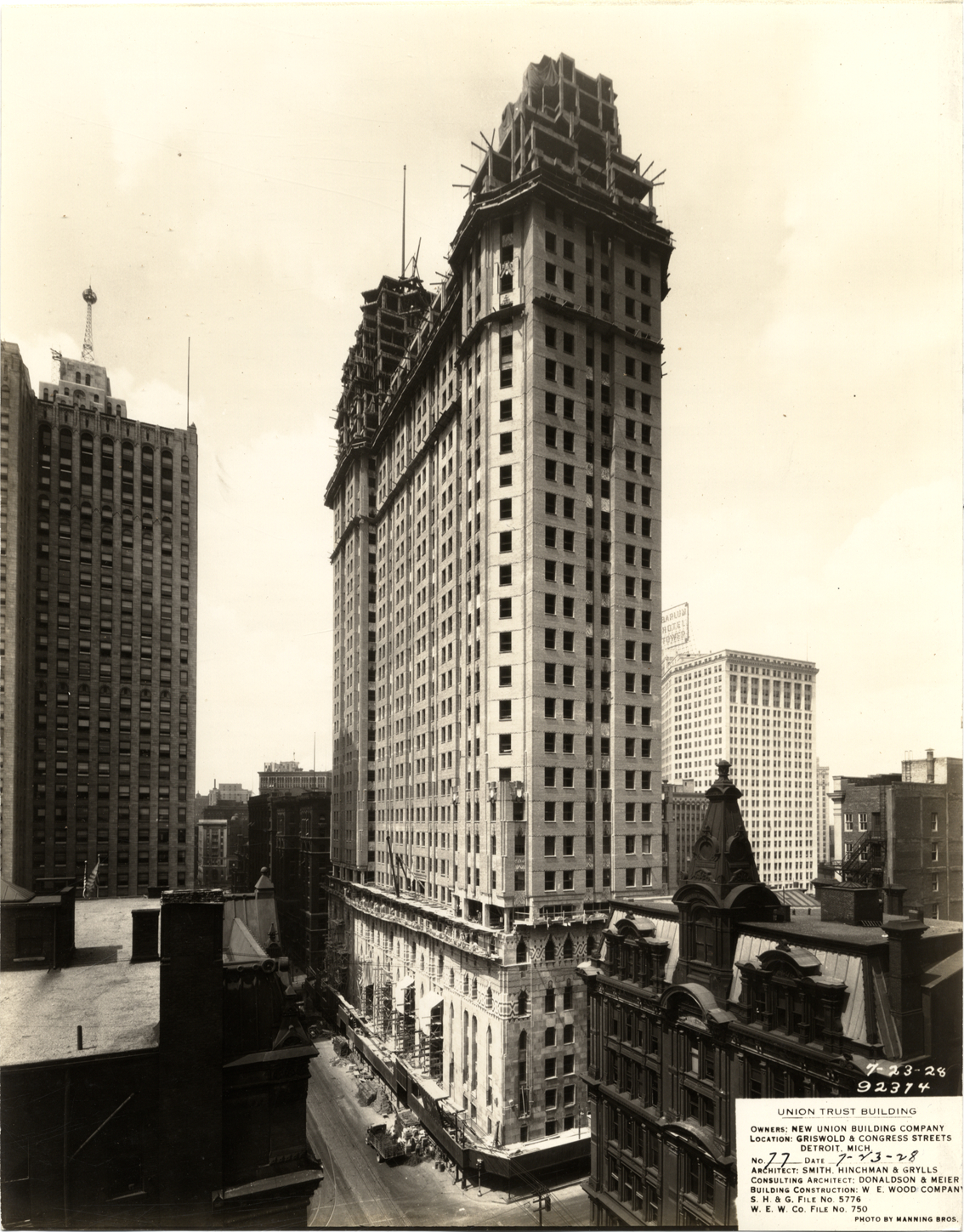 Union Guardian Building under construction