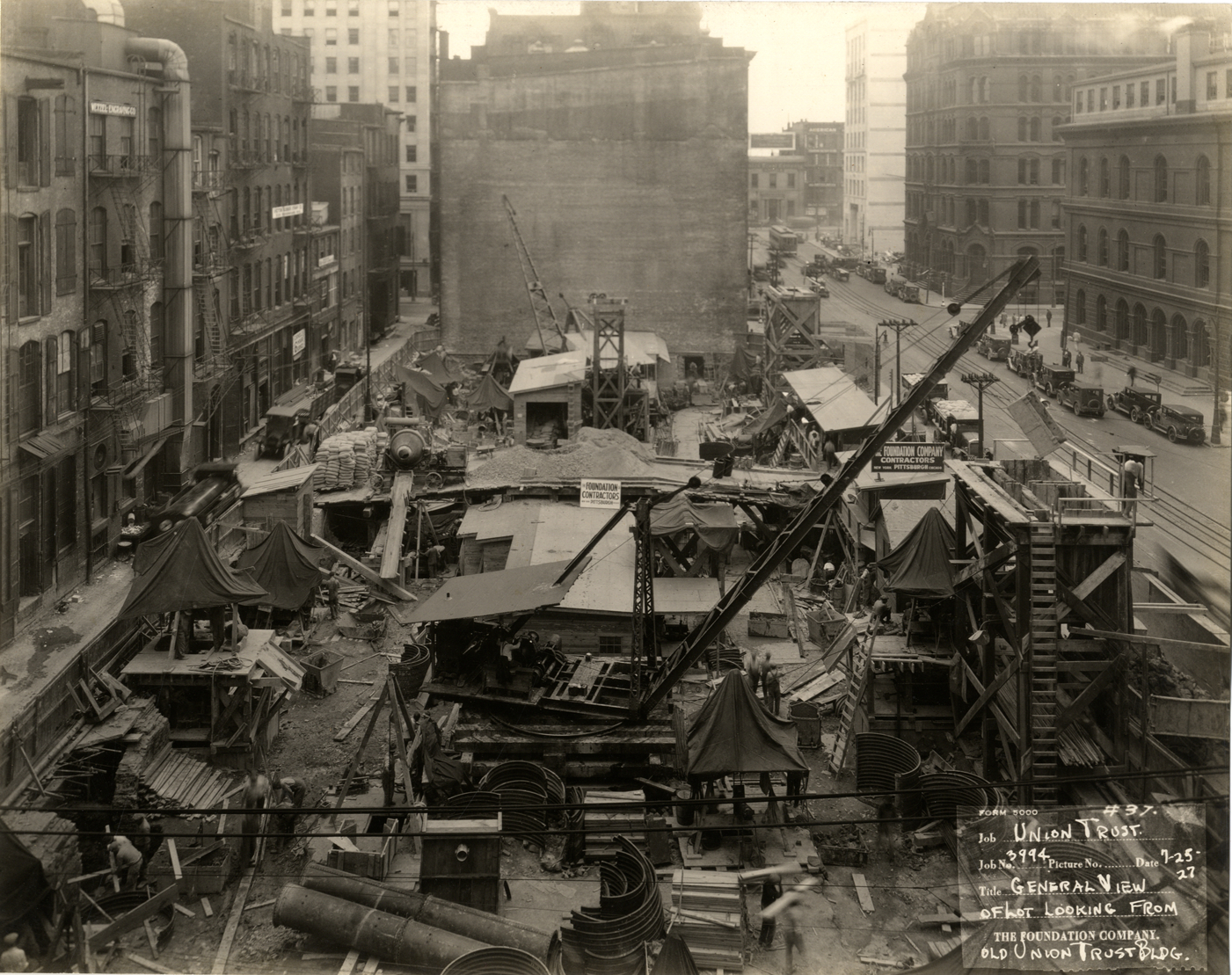 Foundation construction, Union Guardian Building