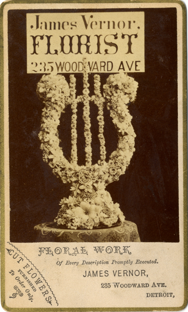 Advertising card for James Vernor, florist