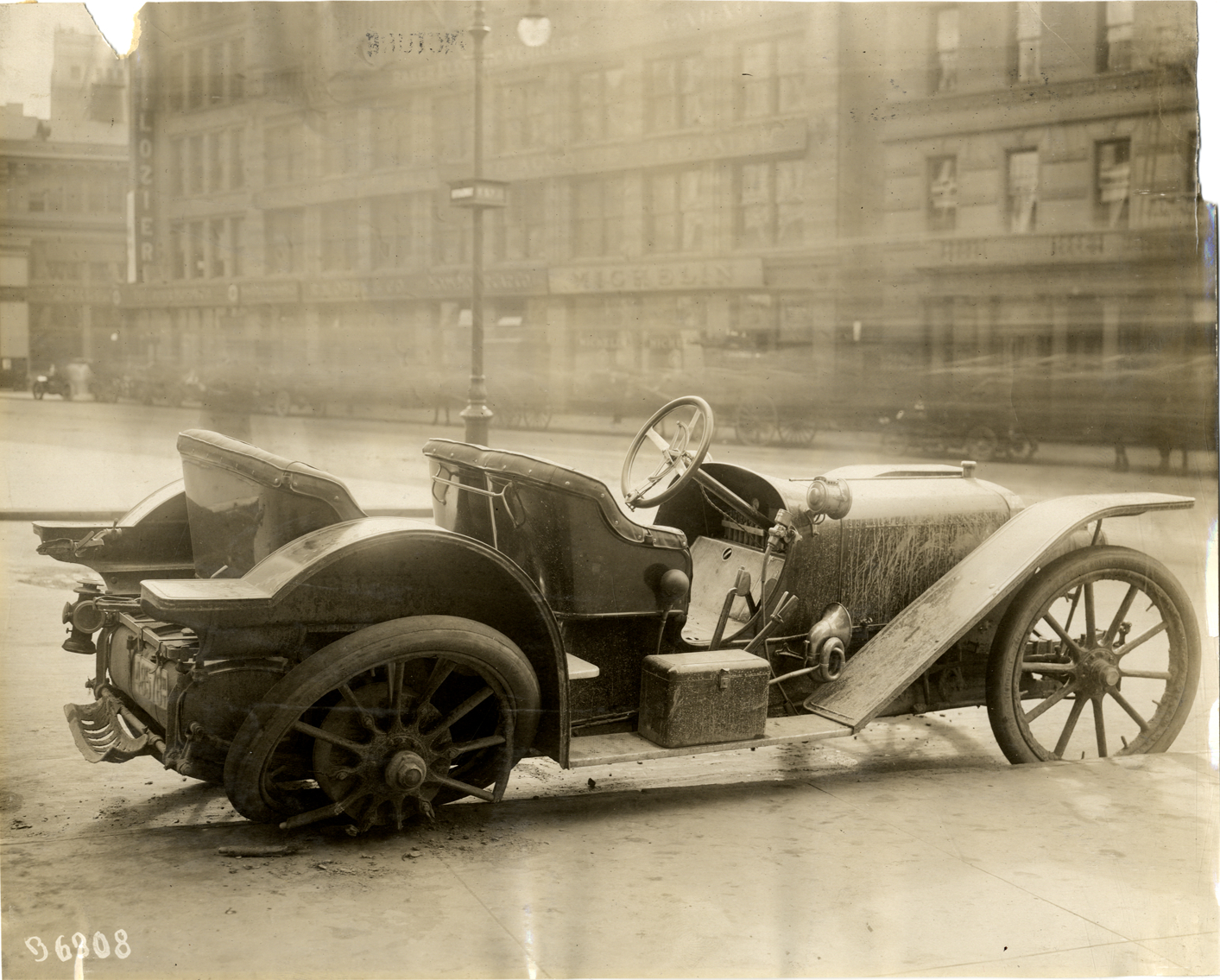 Damaged American automobile
