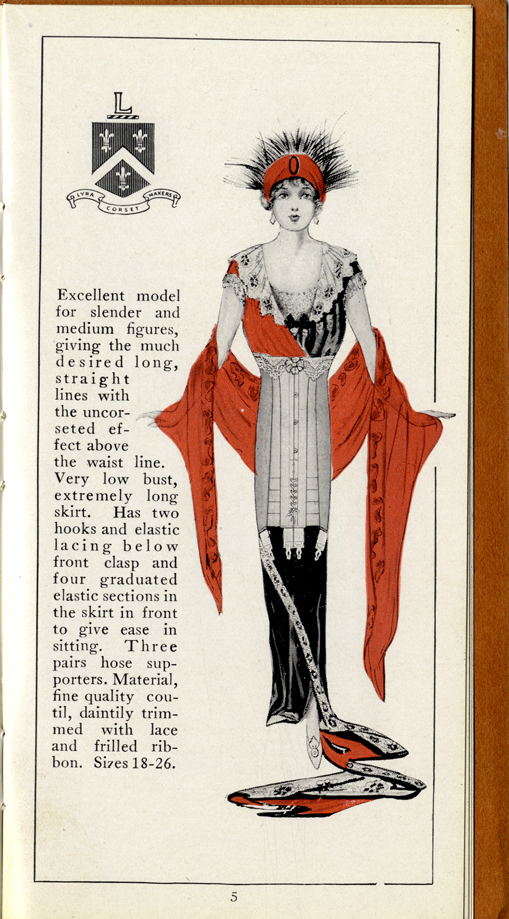 Fashion plates of the Madame Lyra corsets : showing correct styles for 1913