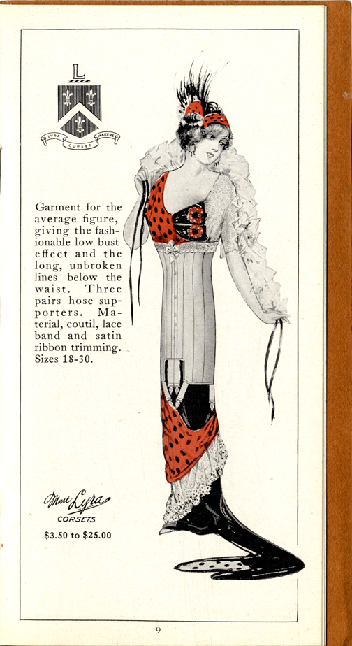 Fashion plates of the Madame Lyra corsets : showing correct styles