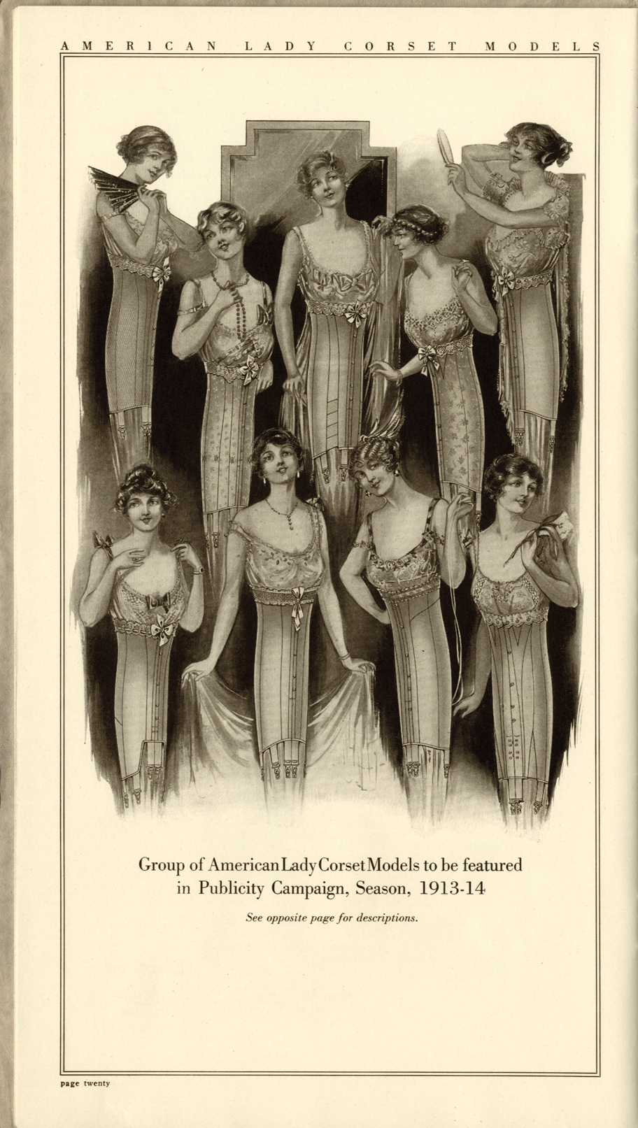 1920 Ad American Lady Corsets Mightbone Boned Figure Undergarments YDL –  Period Paper Historic Art LLC