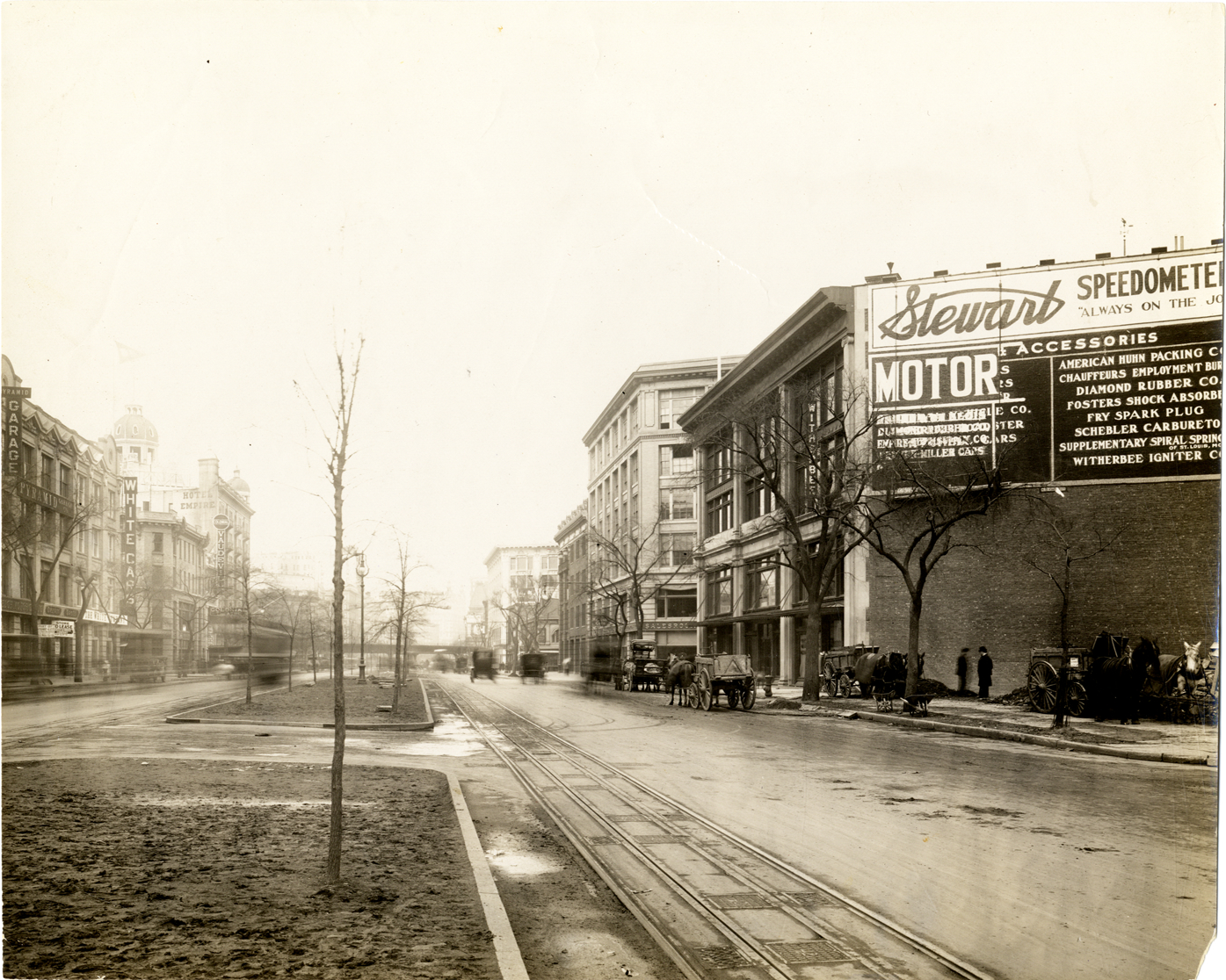 Commercial buildings on boulevard
