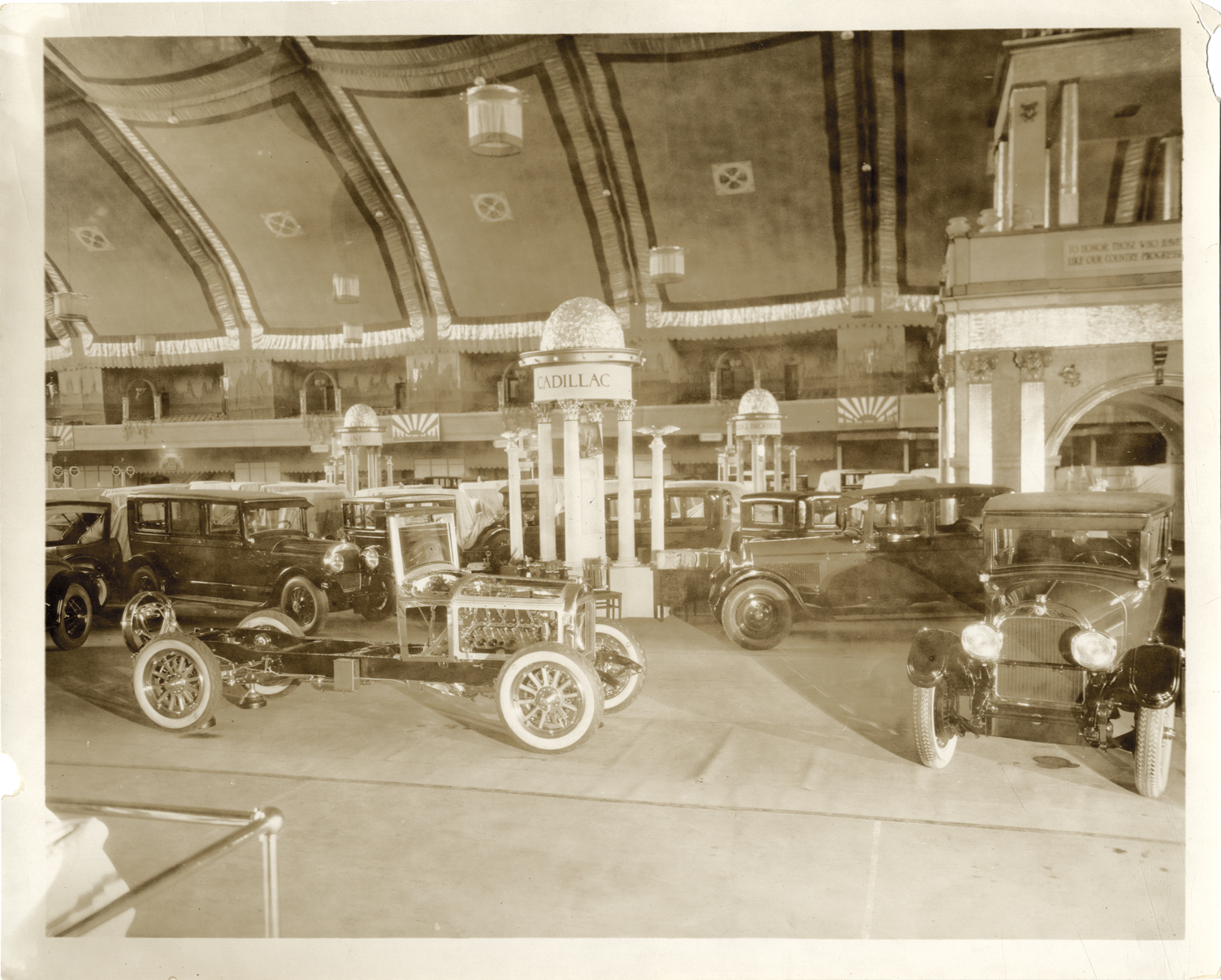 1925 Cadillac V-63 automobiles on display, Twenty-Fifth National Automobile Show