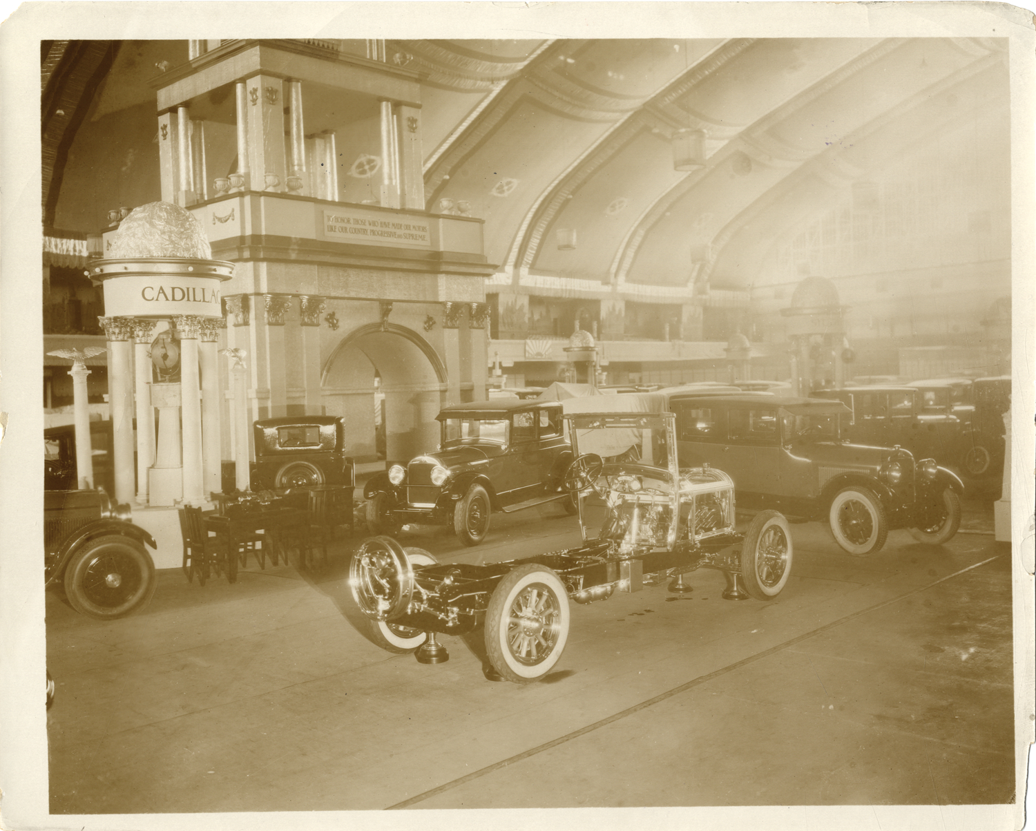 1925 Cadillac V-63 automobiles on display, Twenty-Fifth National Automobile Show