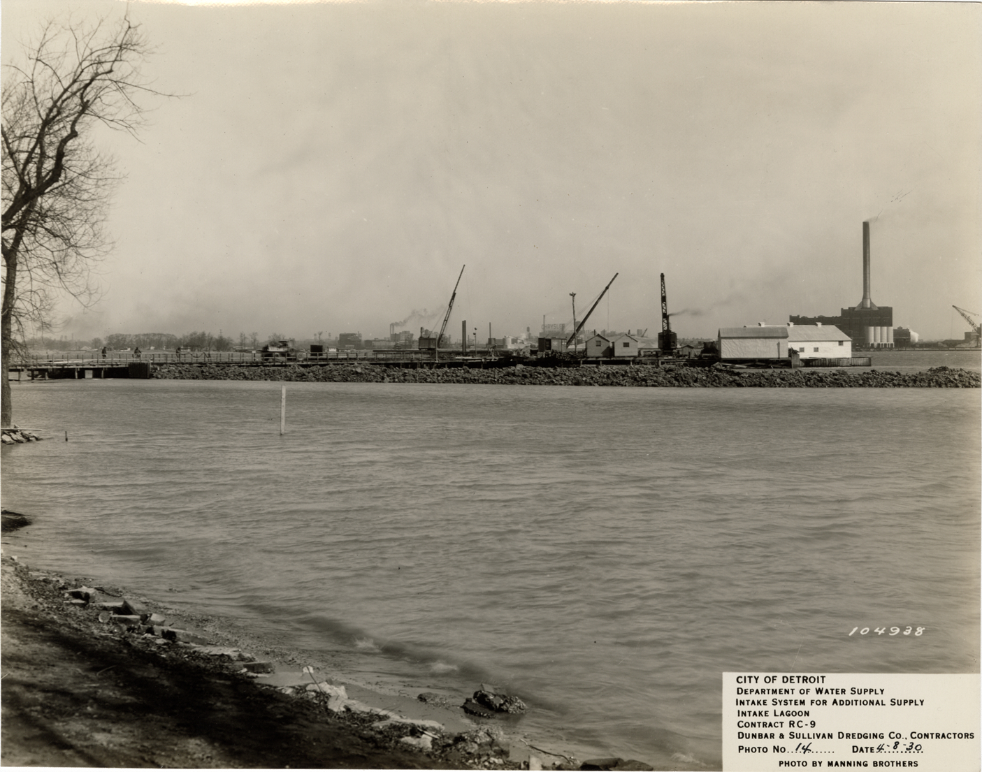 Earth dike, Detroit water supply system