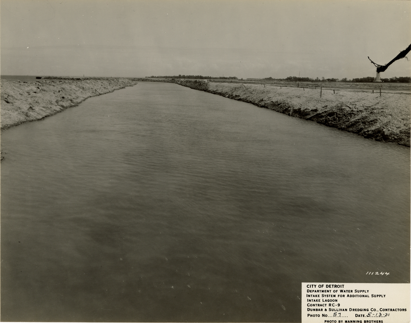 Back channel, intake lagoon, Detroit water supply system