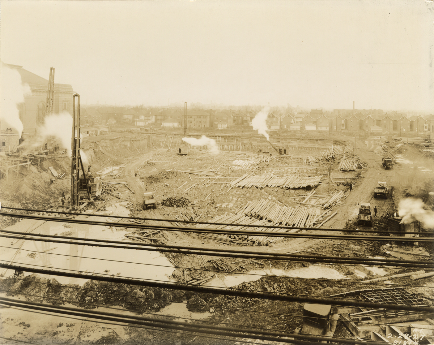 Excavation site, reservoir no. 2, Waterworks Park, Detroit water supply system