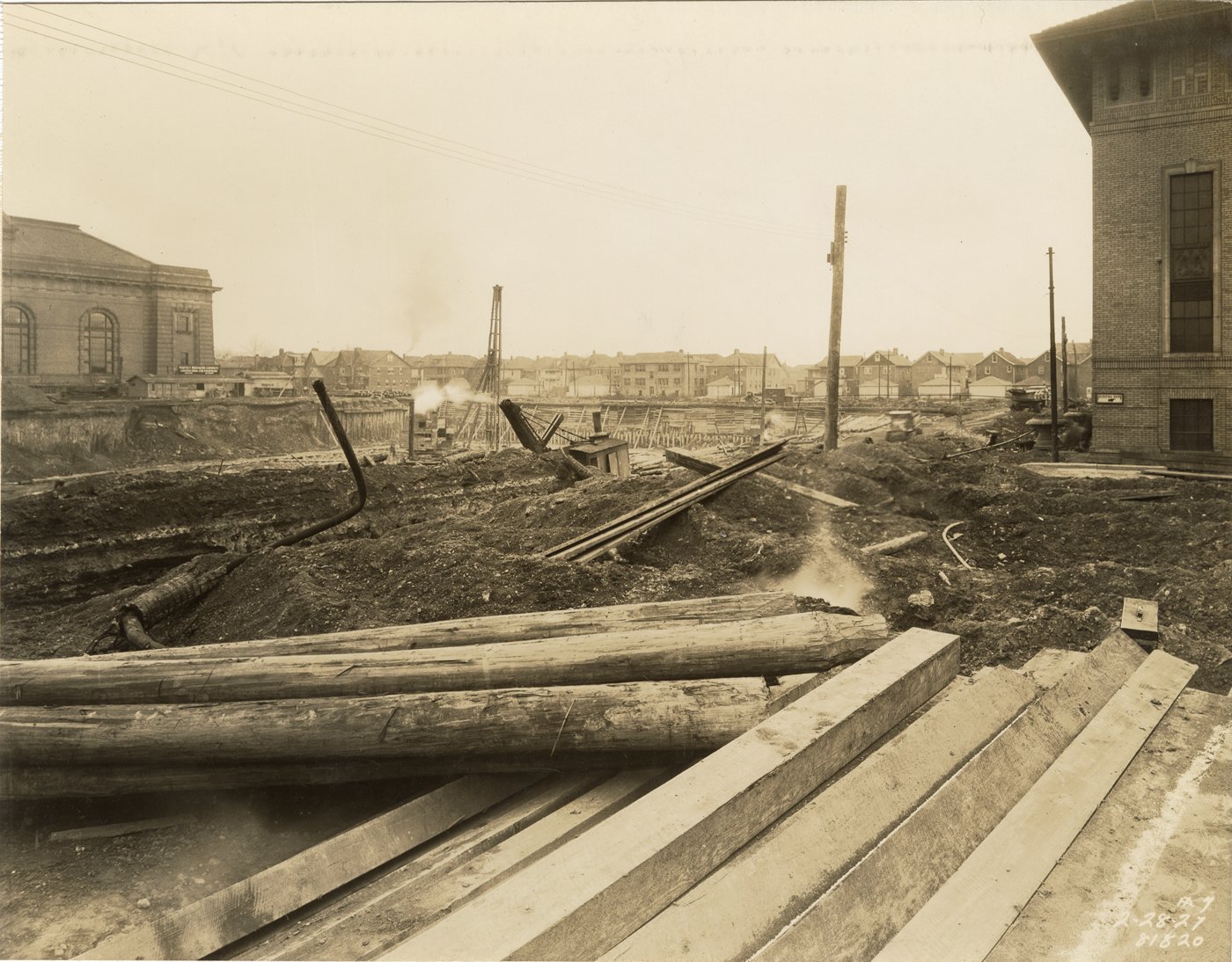 Excavation site, reservoir no. 2, Waterworks Park, Detroit water supply system