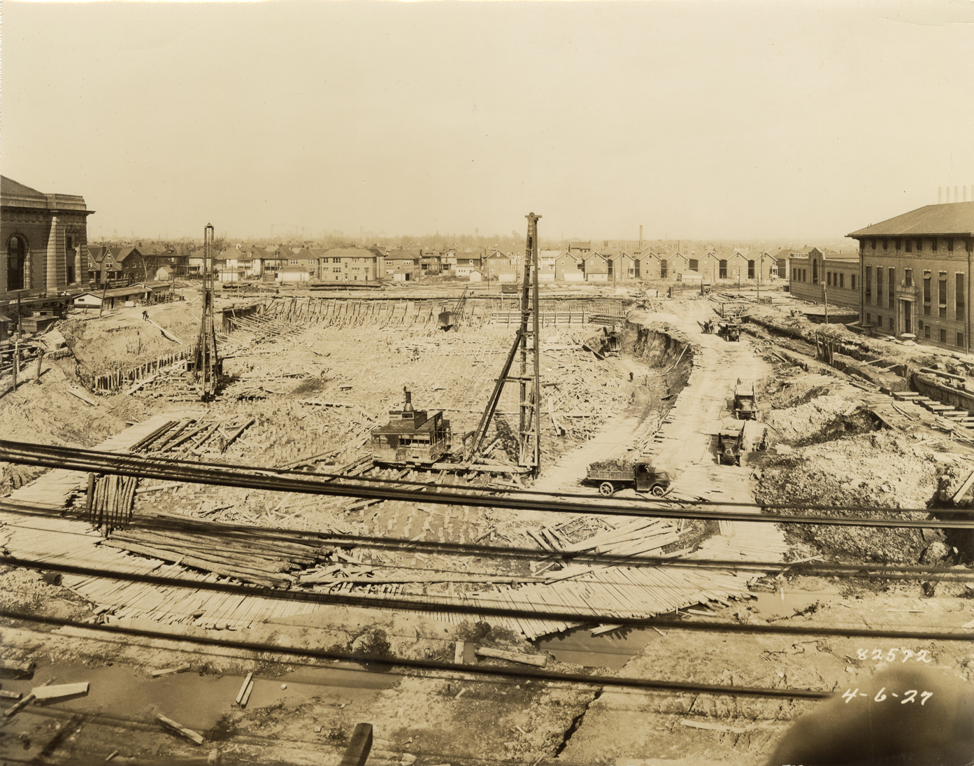 Excavation site, reservoir no. 2, Waterworks Park, Detroit water supply system