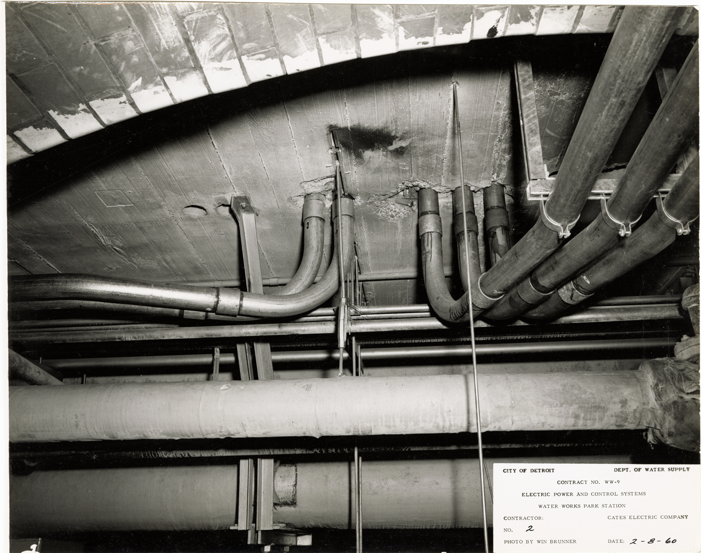 Conduits entering unit substation, Waterworks Park, Detroit water supply system