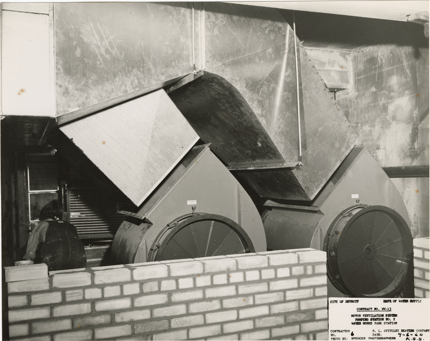 Fan discharge duct, pumping station no. 2, Waterworks Park, Detroit water supply system