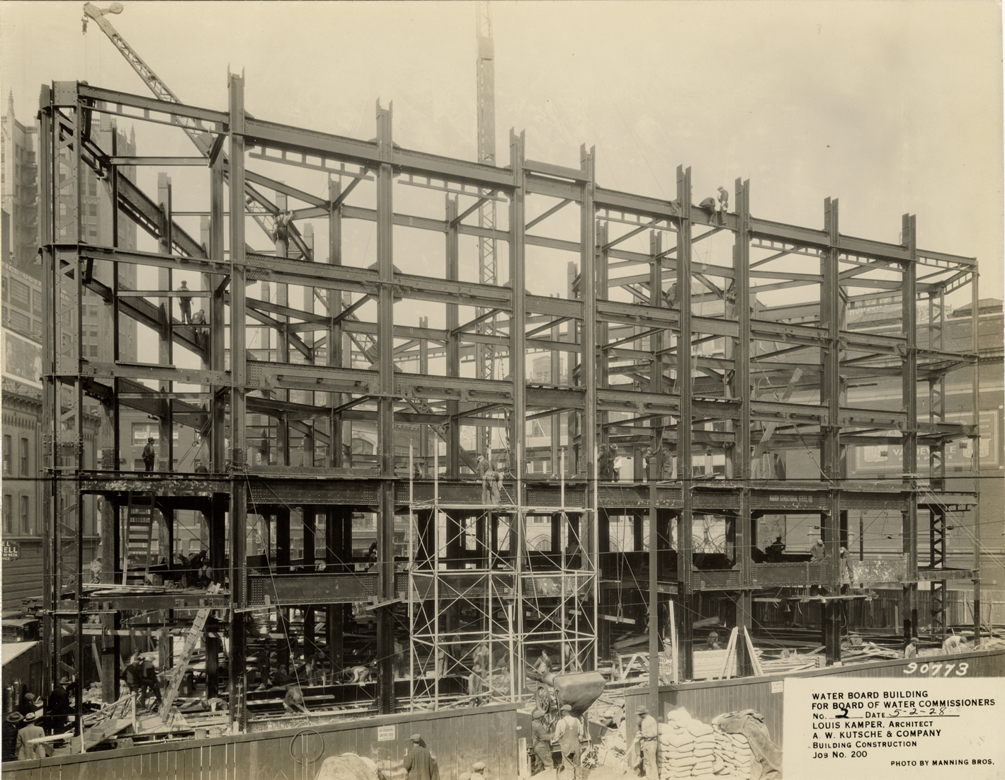 Water Board building during construction