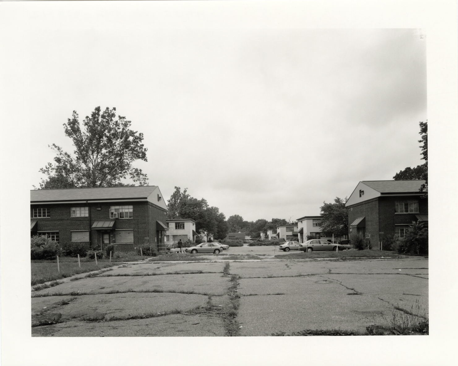 Automobiles in main parking lot, Parkside Addition