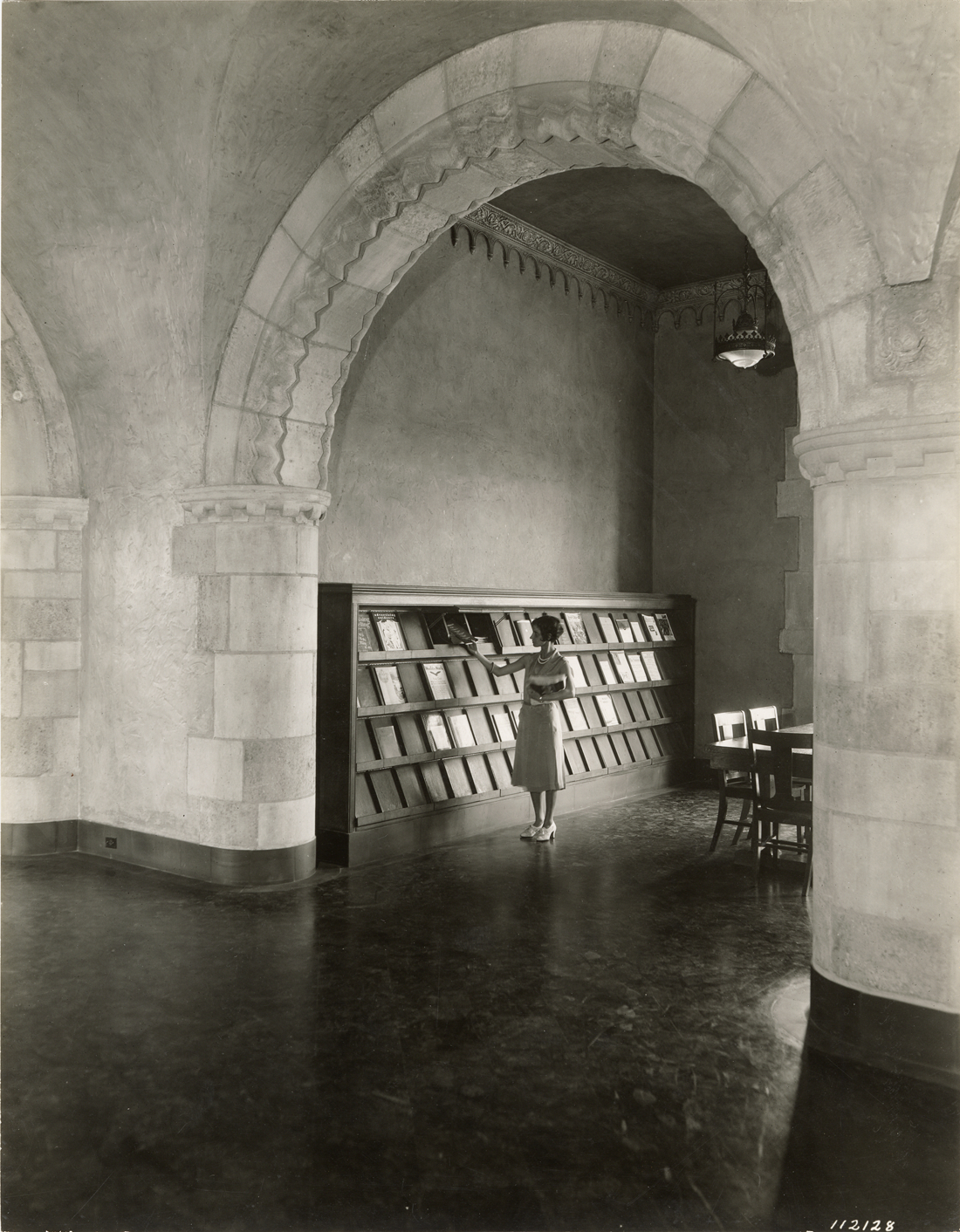 Woman in Periodical Room, Parkman Branch Library