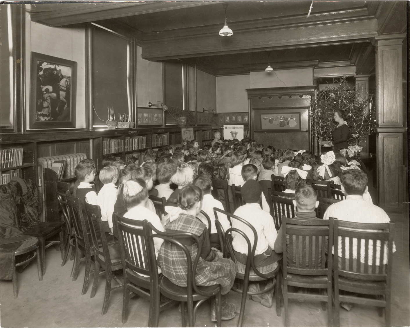 Children at story hour, Scripps Branch Library