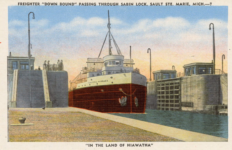 Freighter in Sabin Lock, Sault Ste. Marie, Michigan