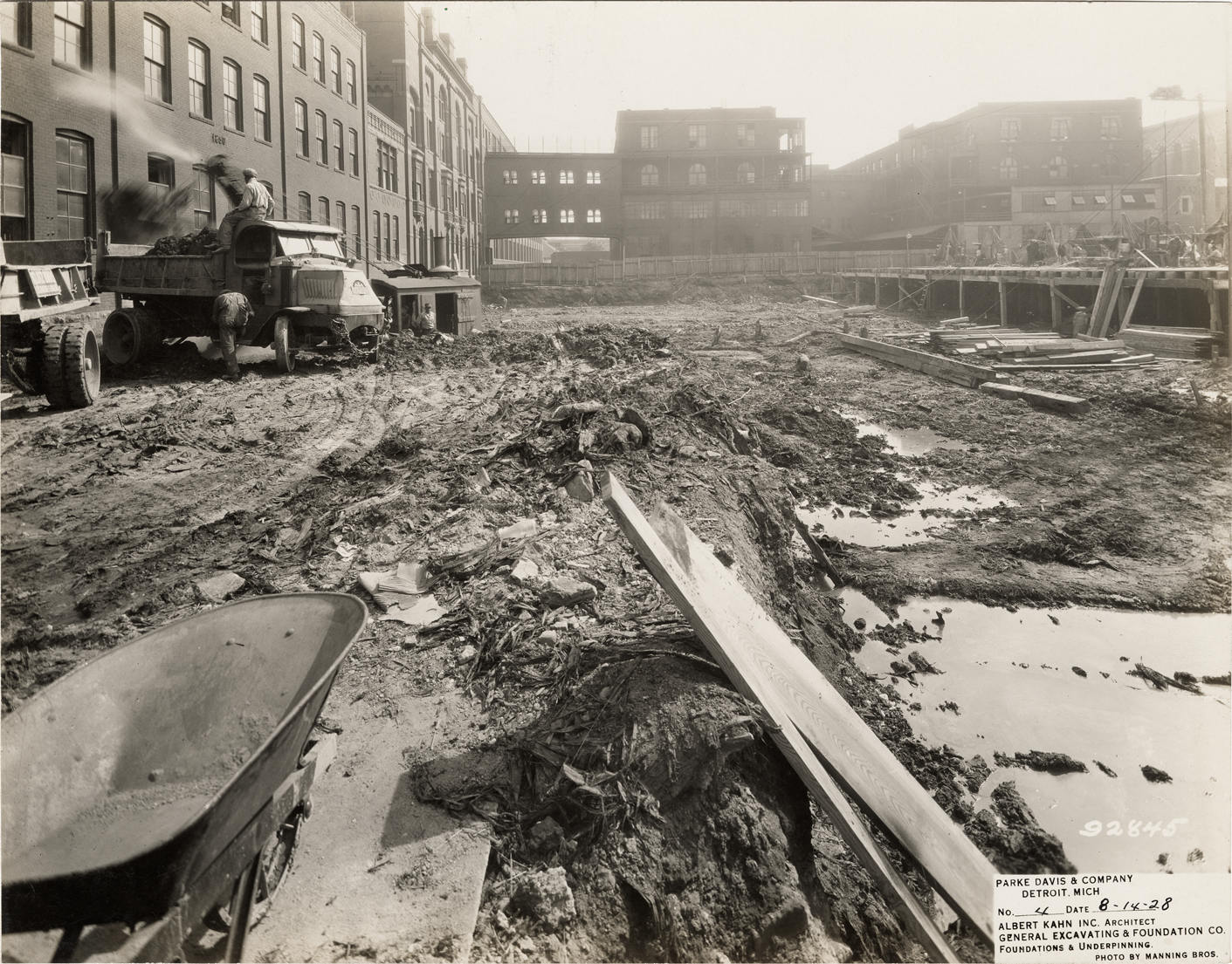 Foundation excavation, Parke, Davis & Company building