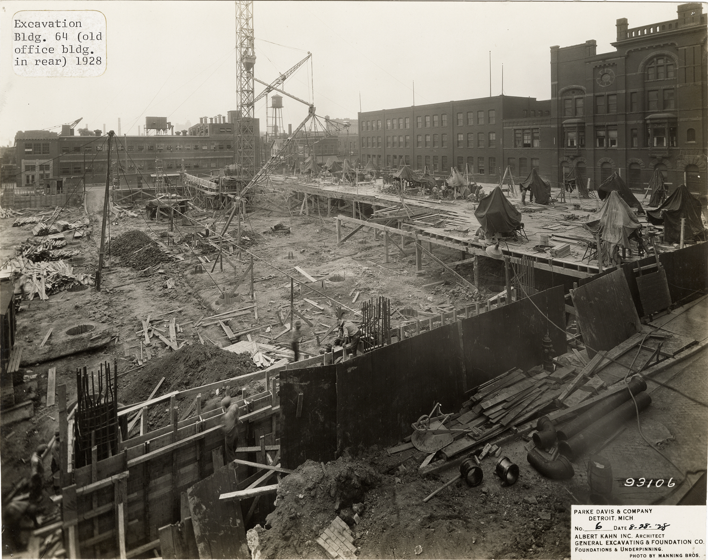 Foundation excavation for building no. 64, Parke, Davis & Company