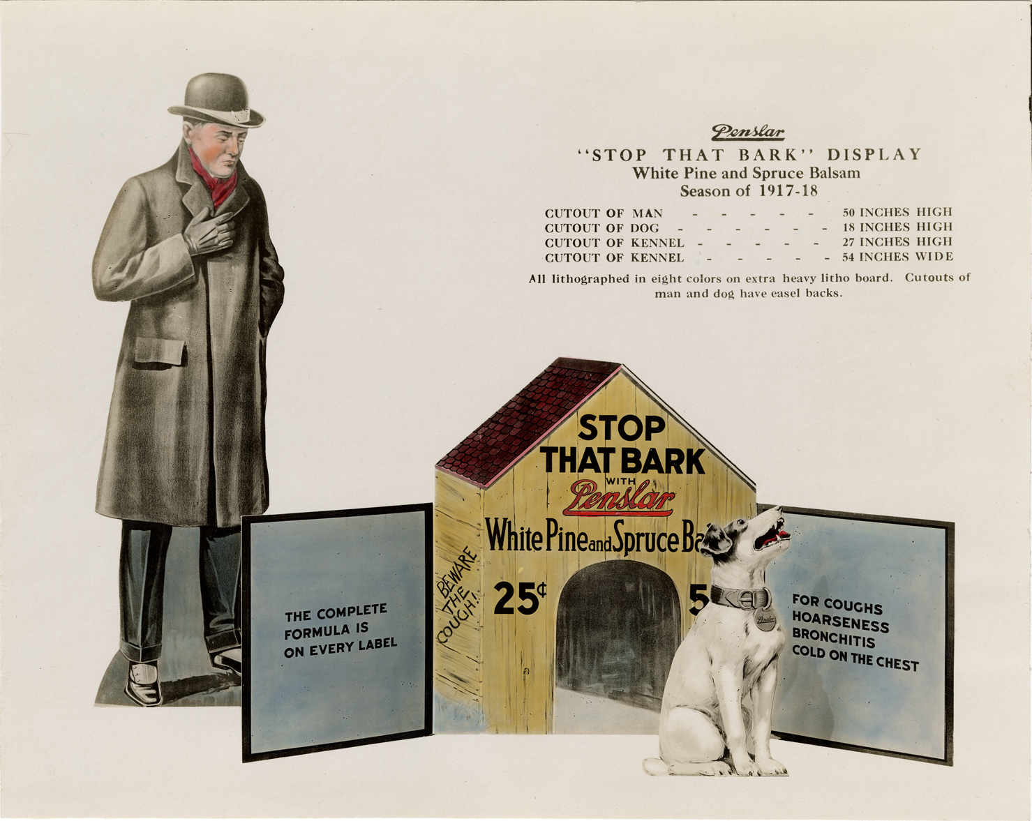 Display for Penslar white pine and spuce balsam, Peninsular Chemical Company