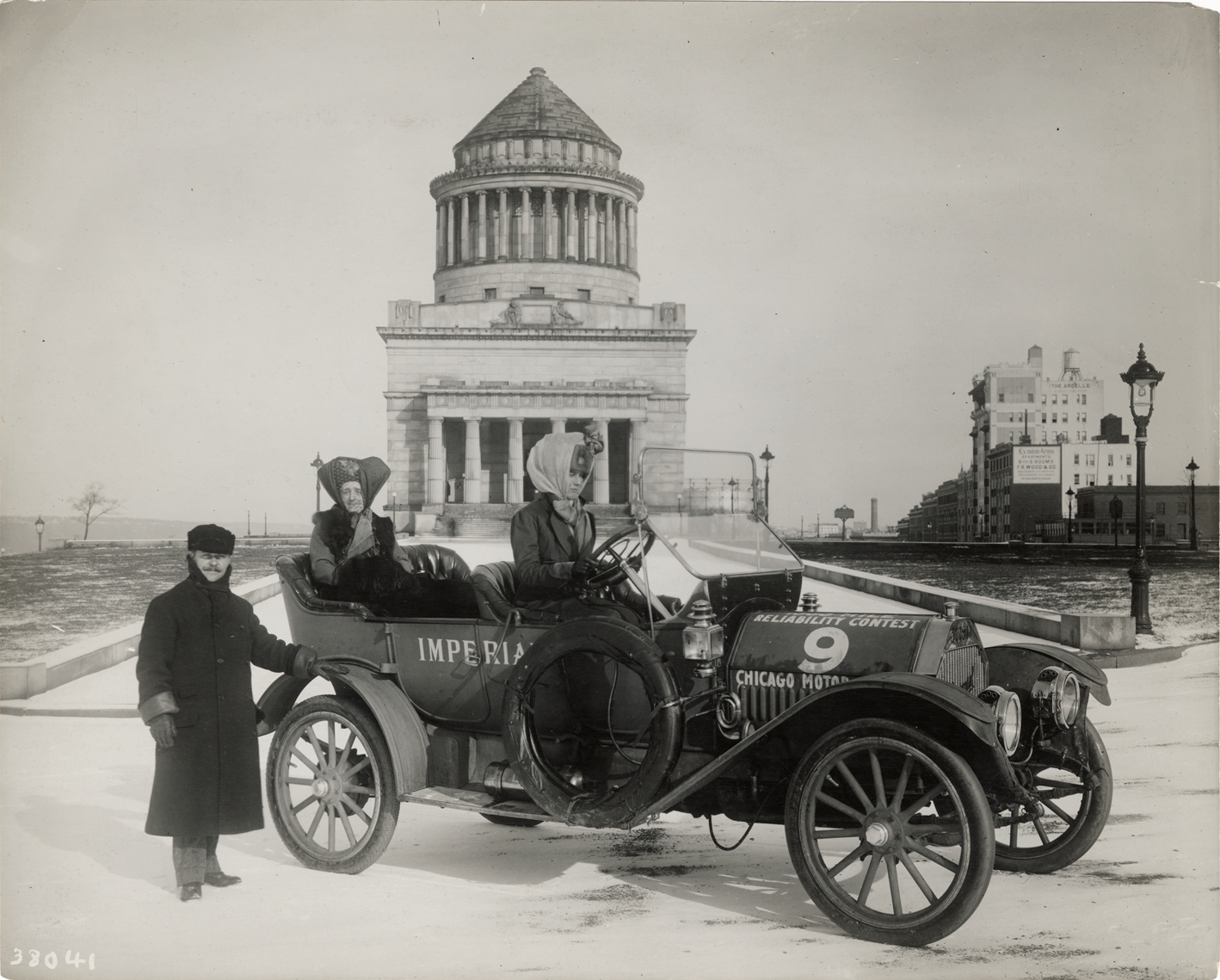 Women motorists posing in Imperial automobile