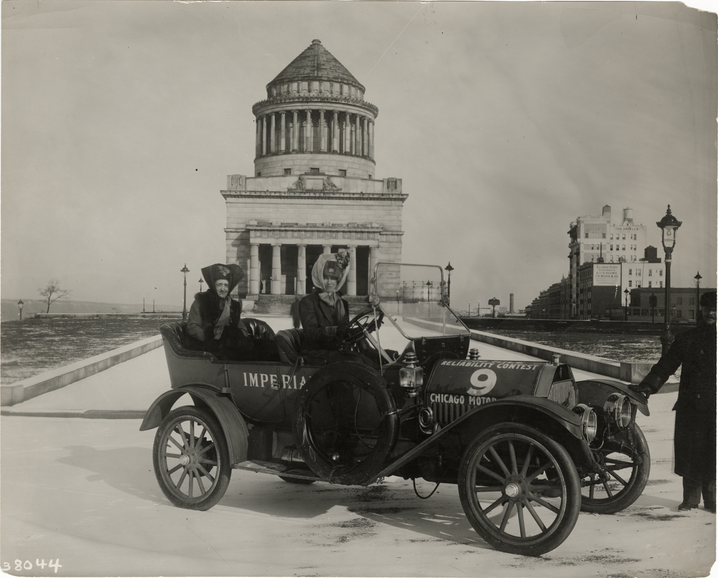 Women motorists posing in Imperial automobile