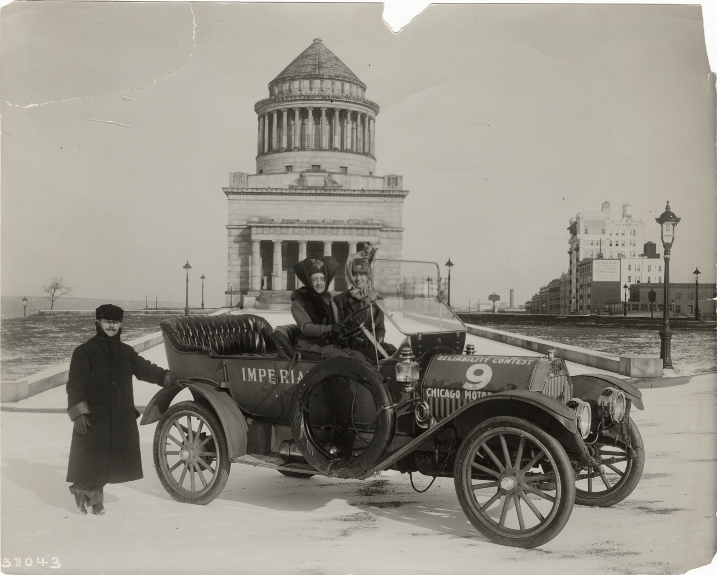 Women motorists posing in Imperial automobile