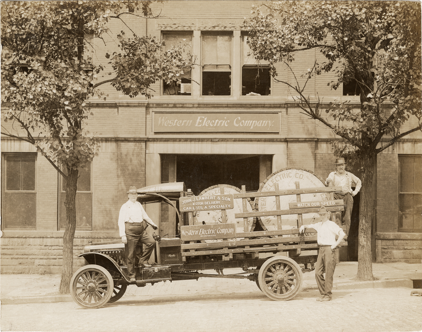 Men Posing With Republic Truck Western Electric Company Dpl Dams