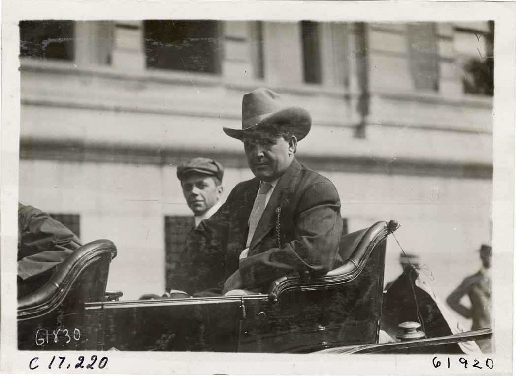 Jack Abernathy posing in automobile, 1910 Abernathy Kids New York to Oklahoma Tour