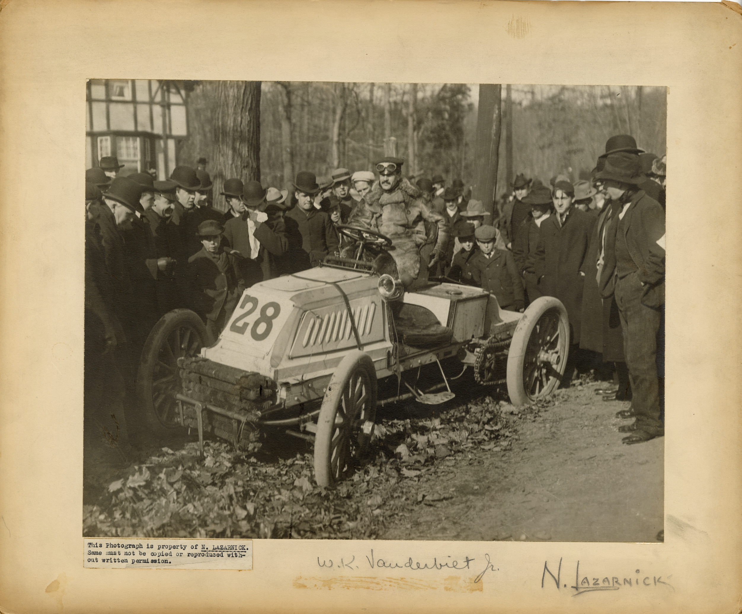William K. Vanderbilt, Jr. in racecar