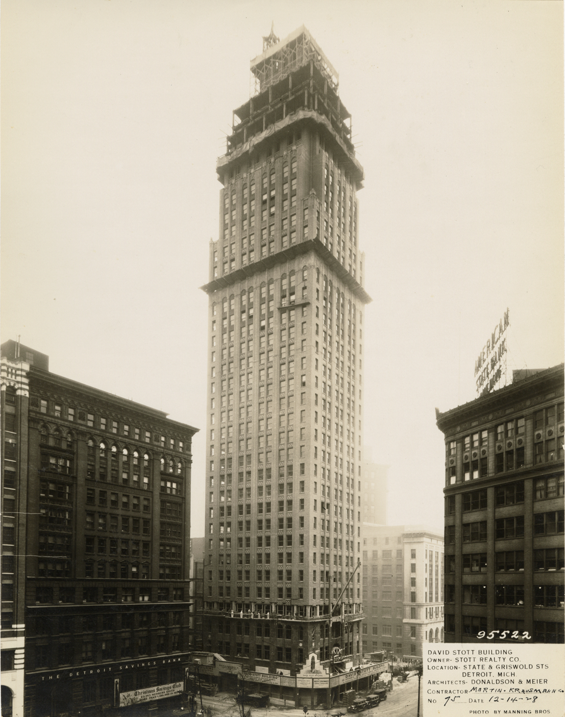 David Stott Building during construction