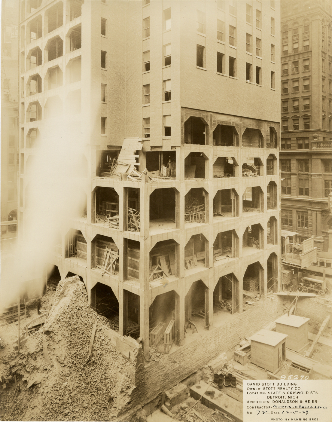 David Stott Building during construction