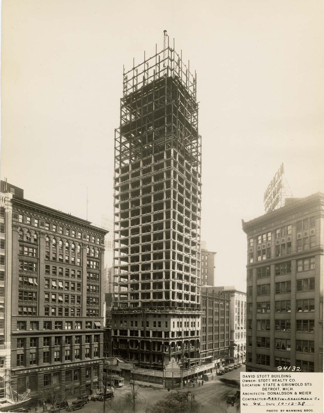 David Stott Building during construction