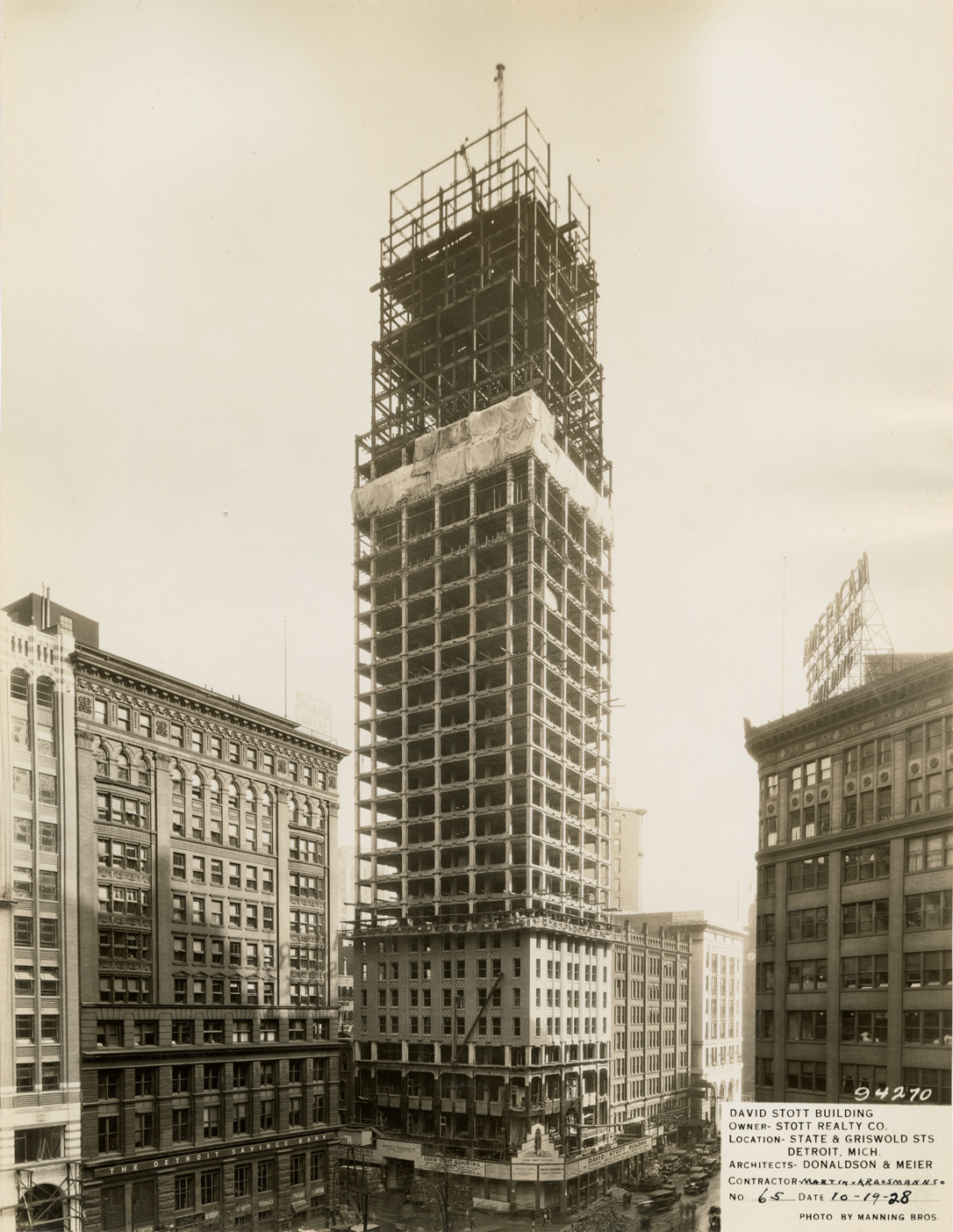 David Stott Building during construction