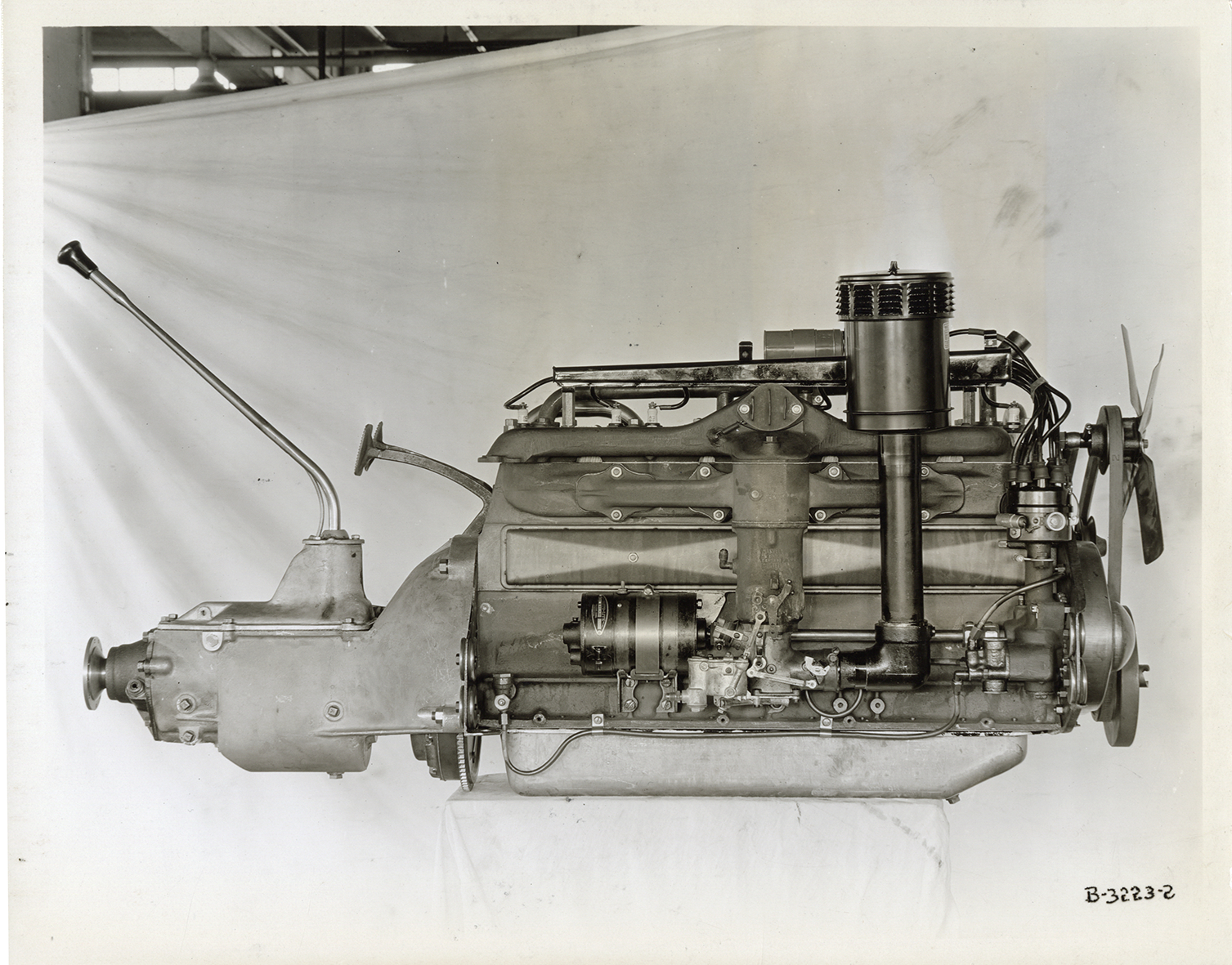 Engine and transmission, 1932 Hudson automobile