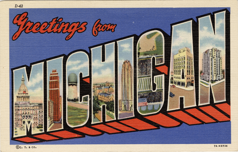 Souvenir postcard from Michigan